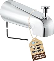 HammerHead Showers Solid Brass Tub Spout Diverter - Slip-On for 1/2" Copper Pipe, Leak-Proof Chrome Bathtub Spout, Easy Install