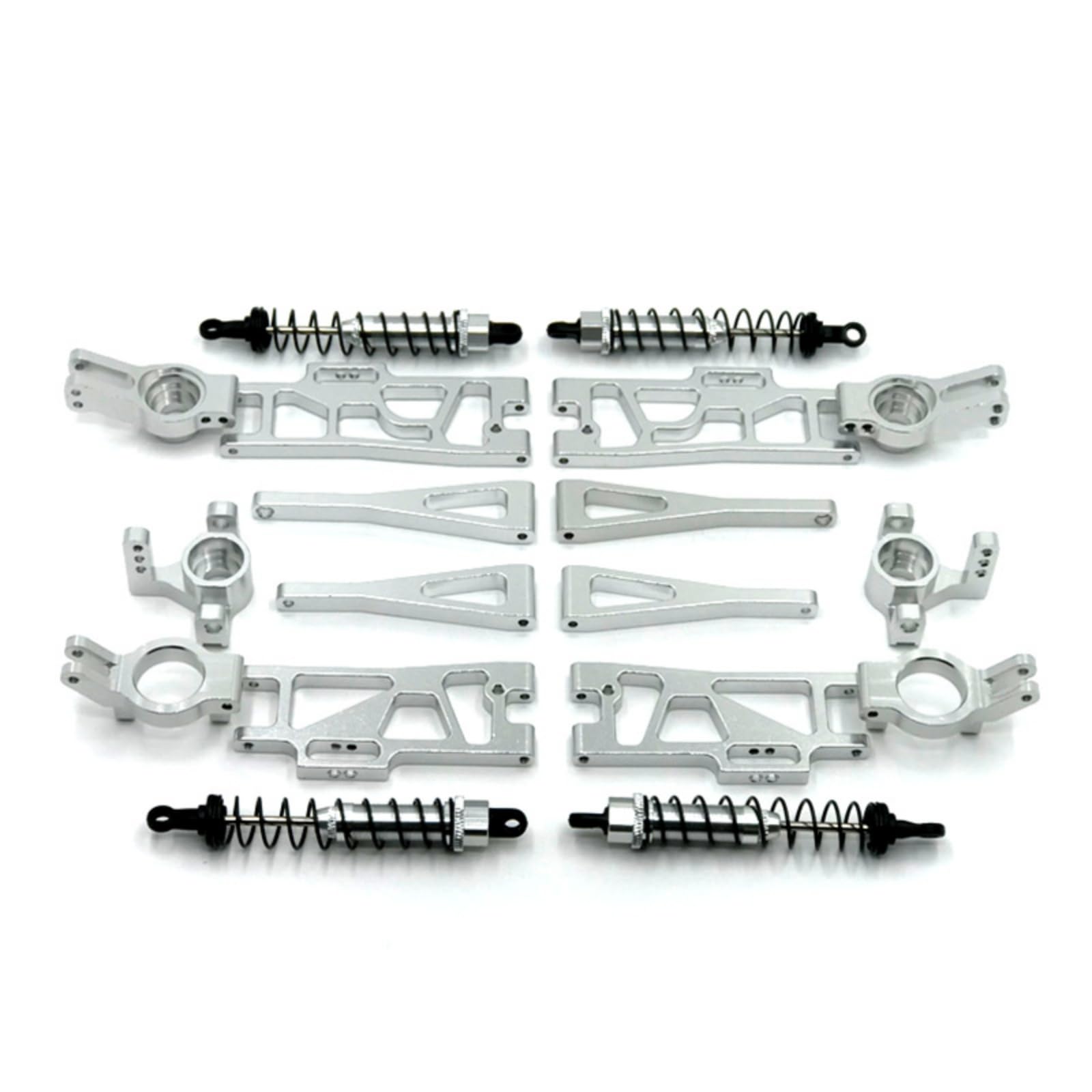 F Fityle Conjunto de Amortiguación para Coche RC Kit de Suspensión Bujes de Dirección Portamanguetas Conjunto de Aluminio para Chasis con Amortiguación, Array, Plateado