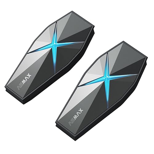 ASMAX F1 Interfono Moto, Comunicazione Bluetooth con Controllo Vocale, Interfono