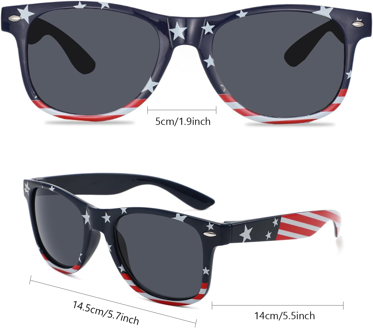 Bulk American Flag Sunglasses for Adult Classic Patriot 4th of July Glasses UV400 Protection 50/100 Pack