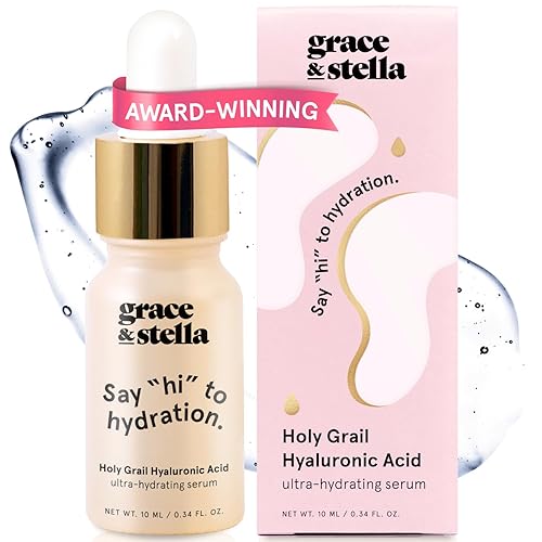 grace & stella Award Winning Hyaluronic Acid Serum (10ml/0.34 fl oz) Hyaluronic Acid Serum for Face - Acido Hialuronico Face Serums for Women -