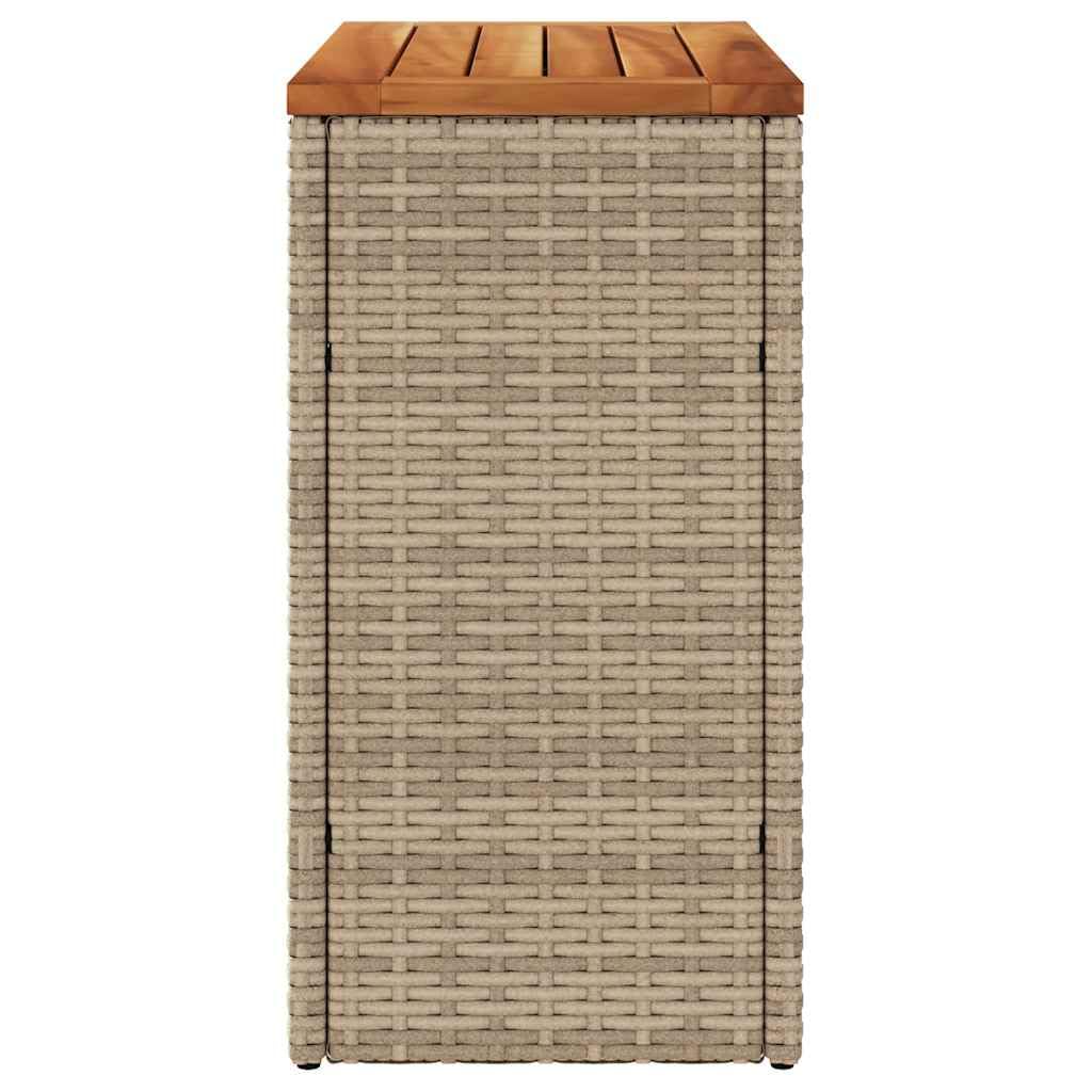 vidaXL Tavolo da Giardino Piano in Legno Beige 58x27,5x55cm Polyrattan