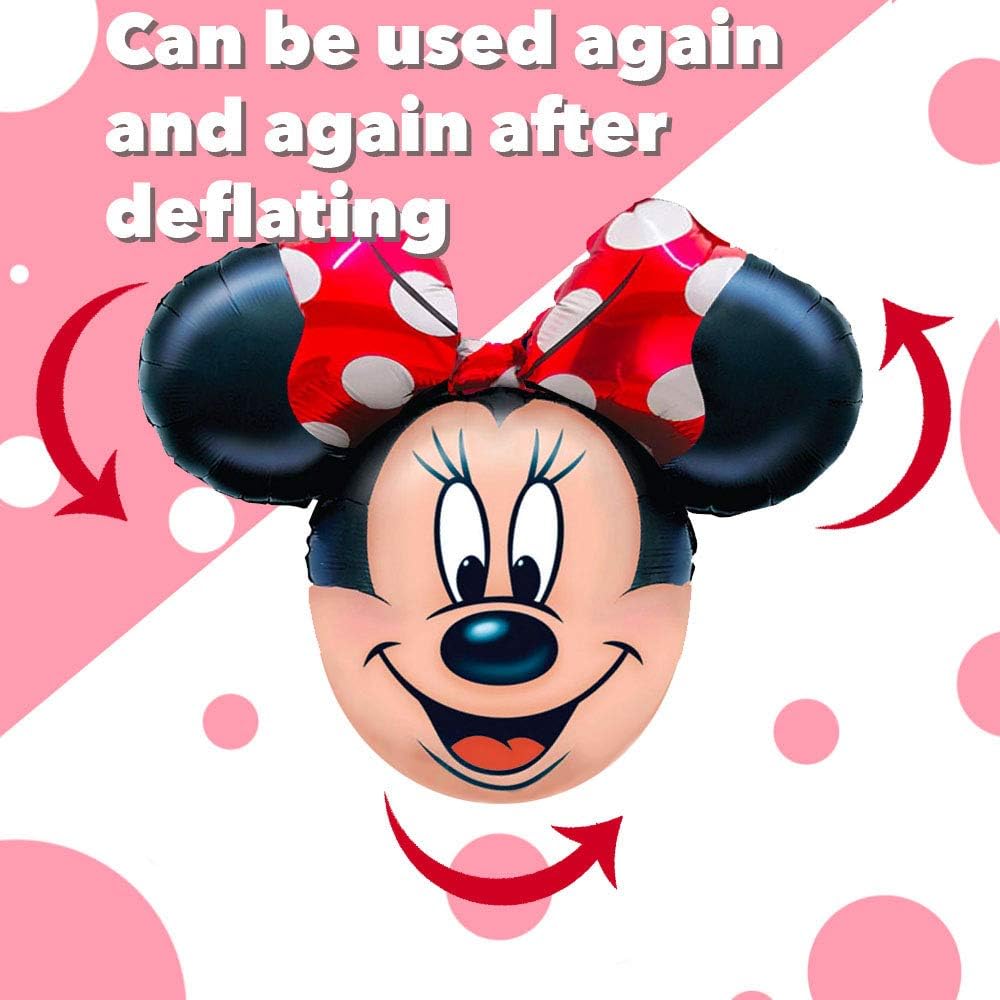 34" Minnie Mouse Shaped Foil Balloon With Red Bow - Image 5