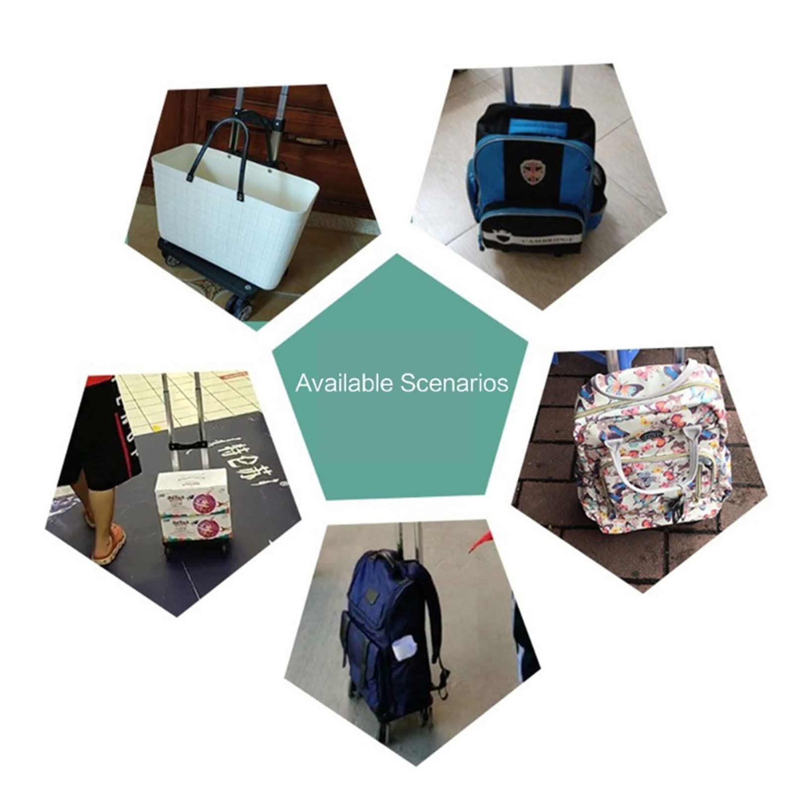 Carro de mano plegable para equipaje de estudiantes, carrito plegable de aleación de aluminio duradero, carrito para mochila escolar de 6 bolsas