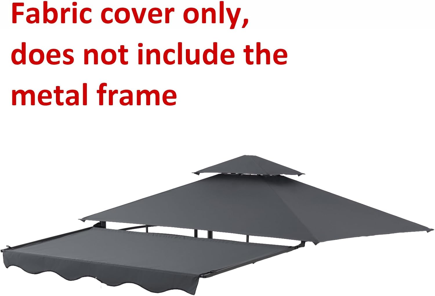 CHARMELEON 8'x8' Grill Gazebo Replacement Cover Canopy Top&Awning -Dark Grey (Fabric only; Metal Parts not Included)