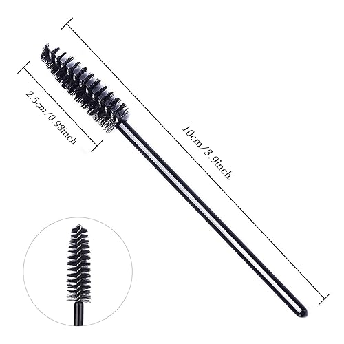 Vista 2 de GUMIKE - 100 piezas de cepillos desechables para pestañas y maquillaje, para extensión de pestañas y cejas (negro)