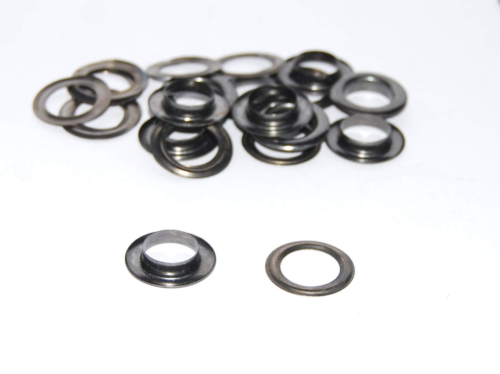 Celloexpress Gun Metal 5Mm Brass Metal Eyelets Grommets & Washer Findings - For Leather Craft Clothing Flags Banners - Pack Of 10