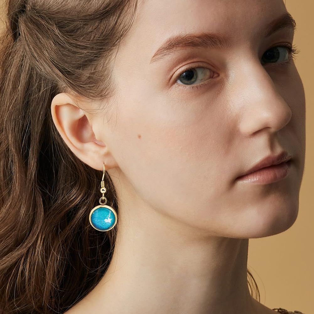 1 Box 60Pcs Real 18K Gold Plated Cabochon Earring Blanks 12mm Bezel Earring Blanks Pendant Trays with Glass Cabochons Setting Accessories for Jewelry Making Supplies DIY Dangle Charms Women - Image 5