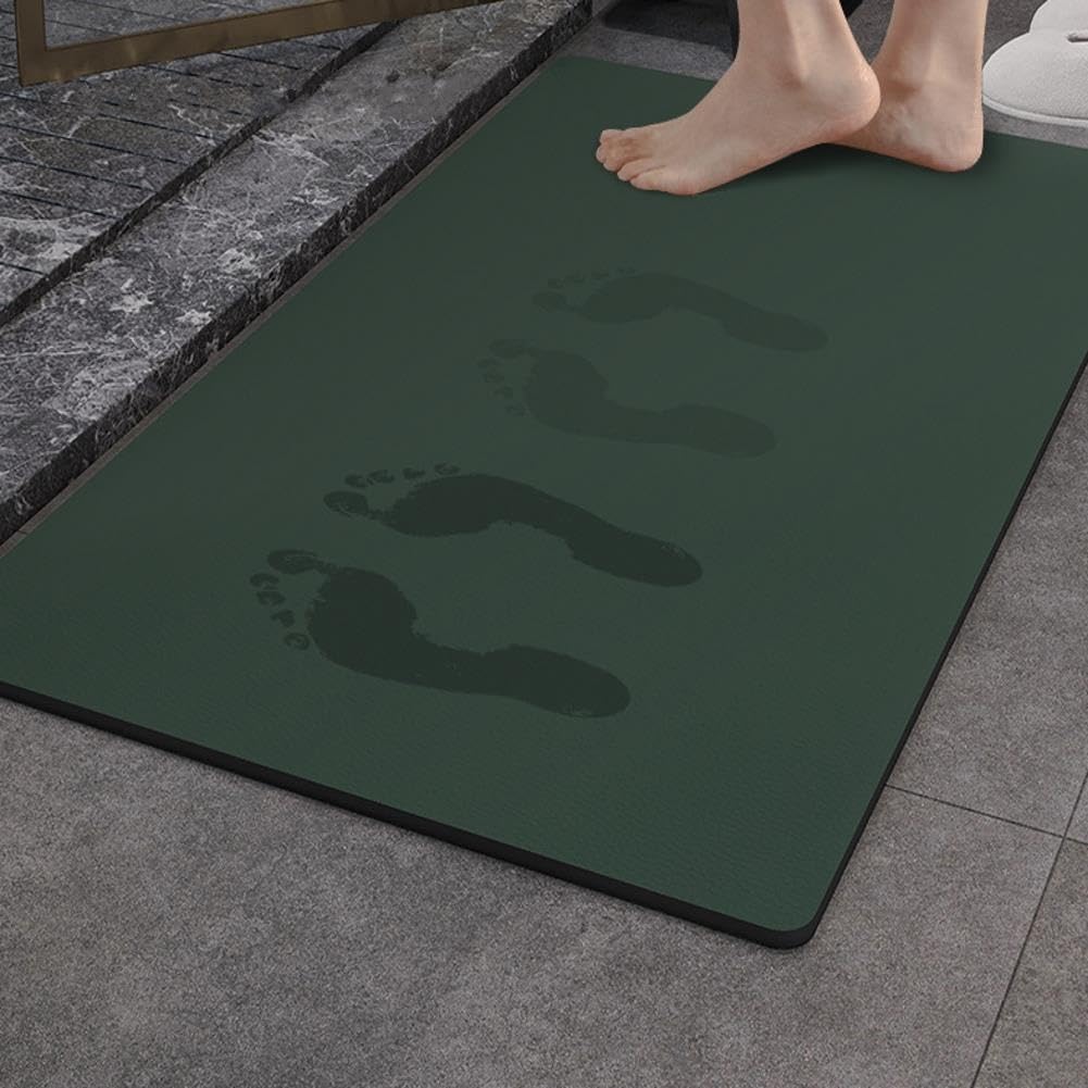 Tappeto Bagno, tappeto morbido ad asciugatura rapida per bagno, Tappeti di silicone multiuso facili da pulire per bagni, cucine(Gray,60x90cm)