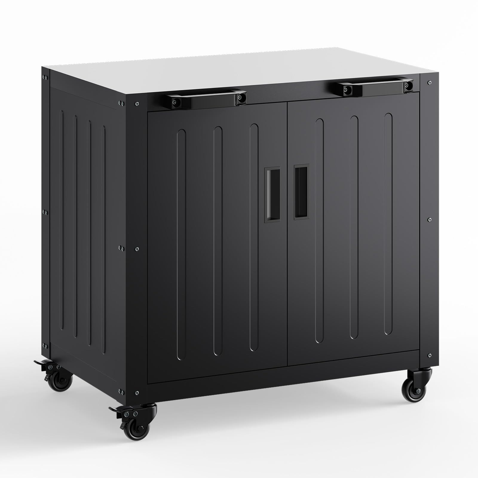 Photo 1 of ***MISSING HARDWARE***
Outdoor Grill Cart with Storage Cabinet, Outdoor Cooking Table, Made Entirely of Stainless Steel, Grill Station for Kitchen Prep, Working Table, Lawn & Garden