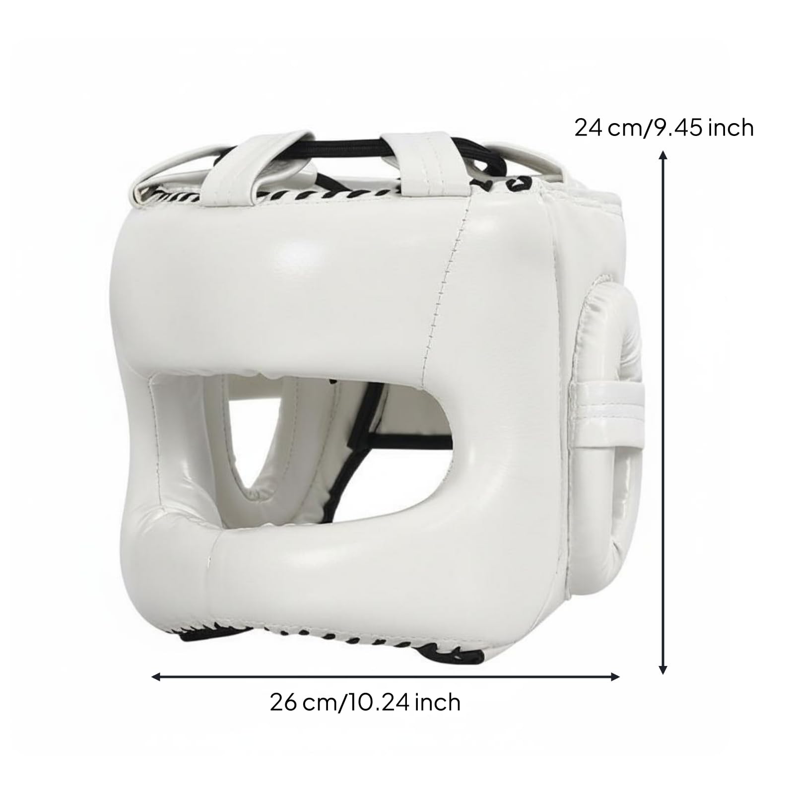 Casco da Paracolpi Integrale con Protezione Viso Guance Mento Naso Struttura in PU E Interno Modellato Assorbimento Impatti Orecchie Protette
