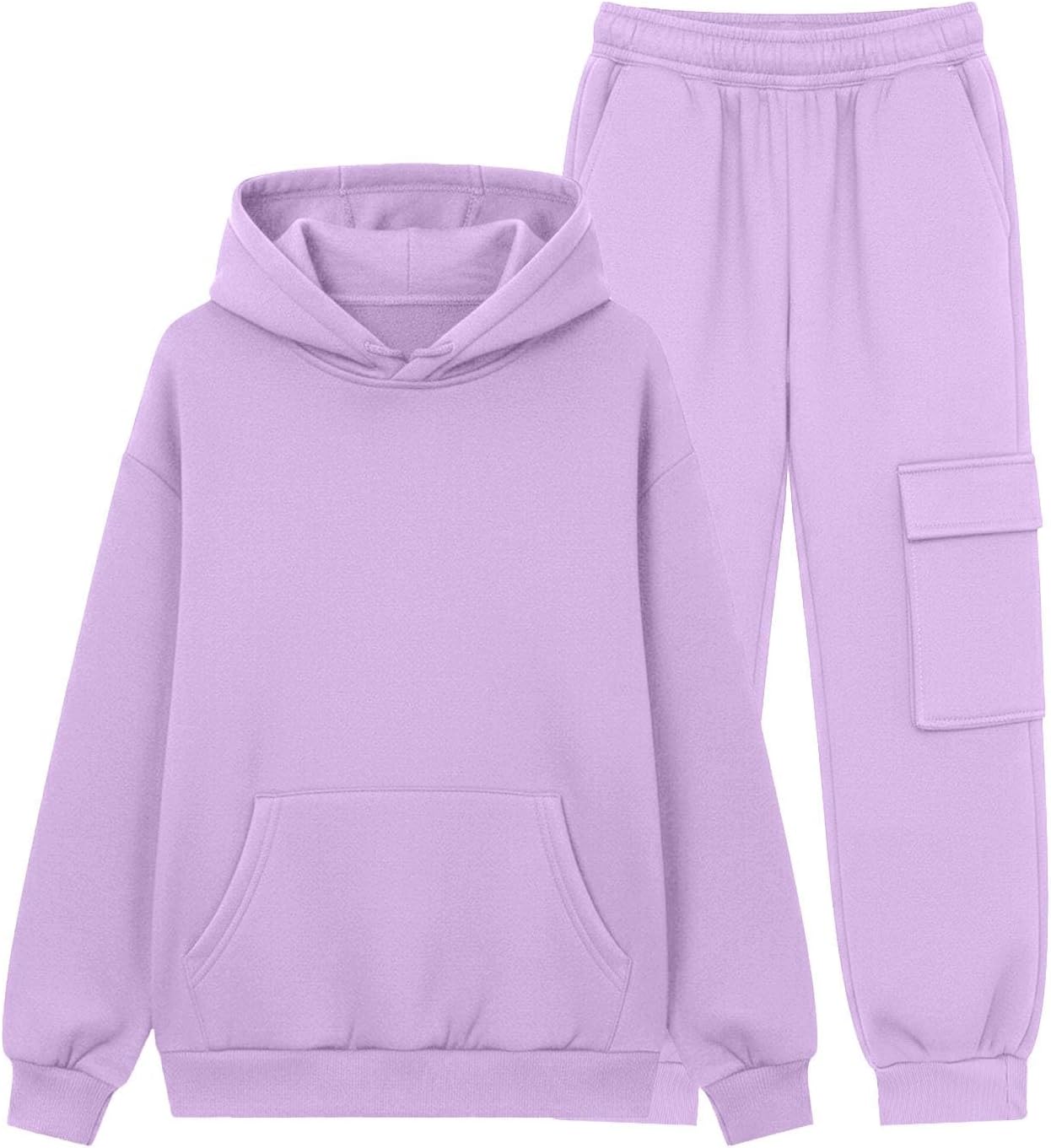 Girls 2 Pcs Outfits Sweatsuit Kids Athletic Zip Up Hoodie And Sweatpants Clothing Sets 5 To 14Y