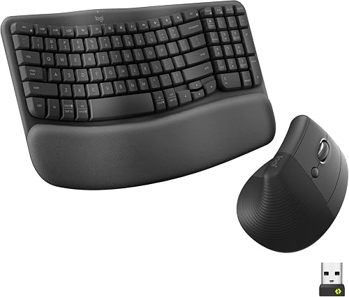 Logitech Wave Keys and Lift Ergonomic Wireless Keyboard Mouse Combo