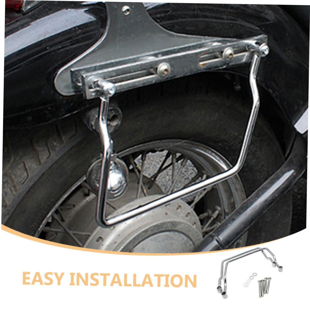 ABOOFAN Soportes de Alforjas para Motocicleta de Hierro Plata, Soporte de Montaje Seguro y Elegante para Accesorios de Moto en Modificaciones
