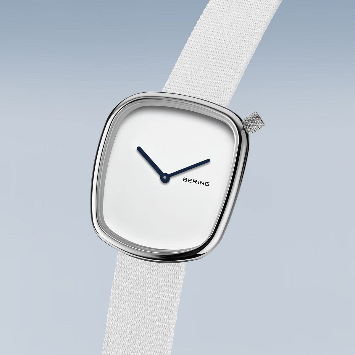Bering Damen Quarz Uhr | Armbanduhr 34 mm Edelstahlgehäuse und Zifferblatt | Milanaisearmband | Saphierglas | 3 ATM | 18034