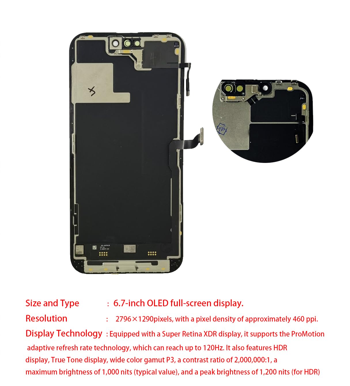 [Original Disassembled New Screens] Original Amoled LCD for iPhone 14 Pro Max Digitizer Screen Replacement 6.7 Inch LCD 3D Touch Display Full HD Digitizer Frame Assembly with Repair Tools Screen