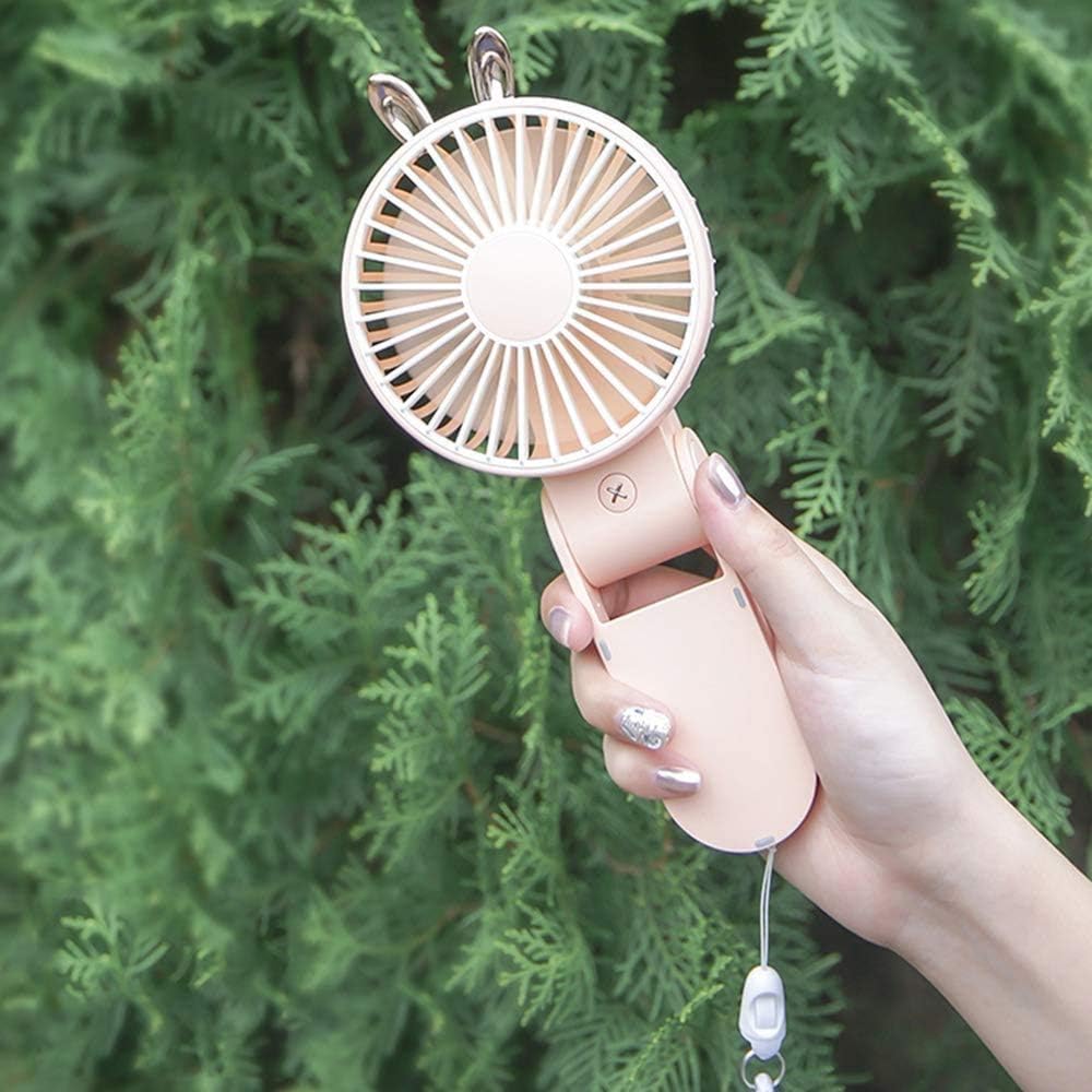Personal Fans Mini Fan Portable Small Fan 3-Speed Adjustable and 270°Foldable Fan for Kids Girls Woman Man Home Office Outdoor Travel (Color : White)