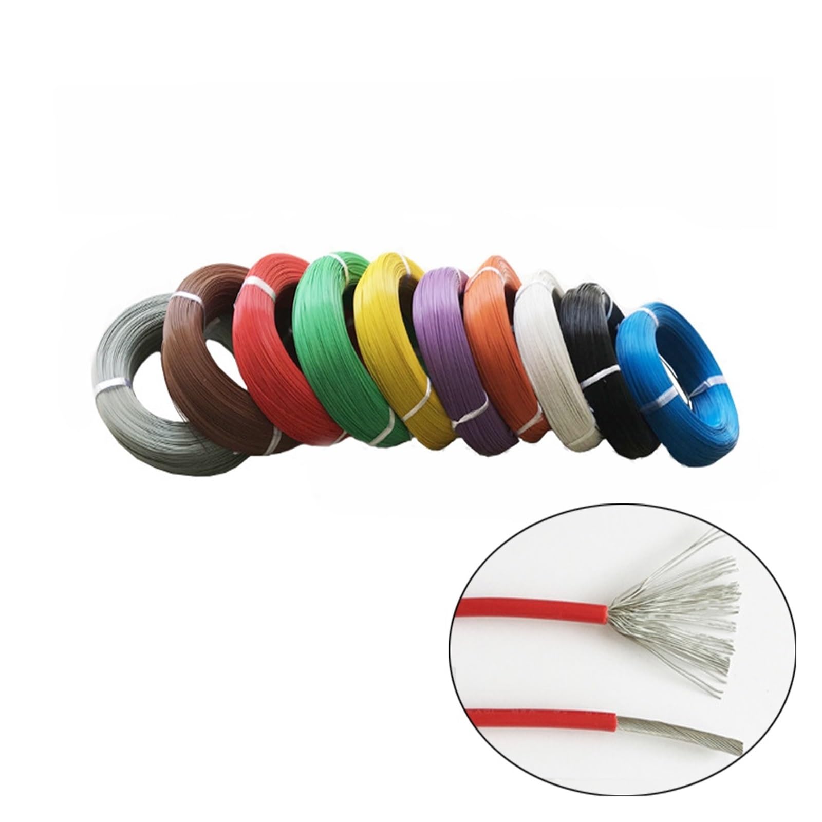 UL-Drähte und Kabel (PVC) Bestrahlungselektronenkabel UL1430 24AWG OD 1,4 mm Hochtemperaturleitung 300 V 105 Grad Amerikanisch geflochtenes Kupferkabel (Netzwerk, 30 m)