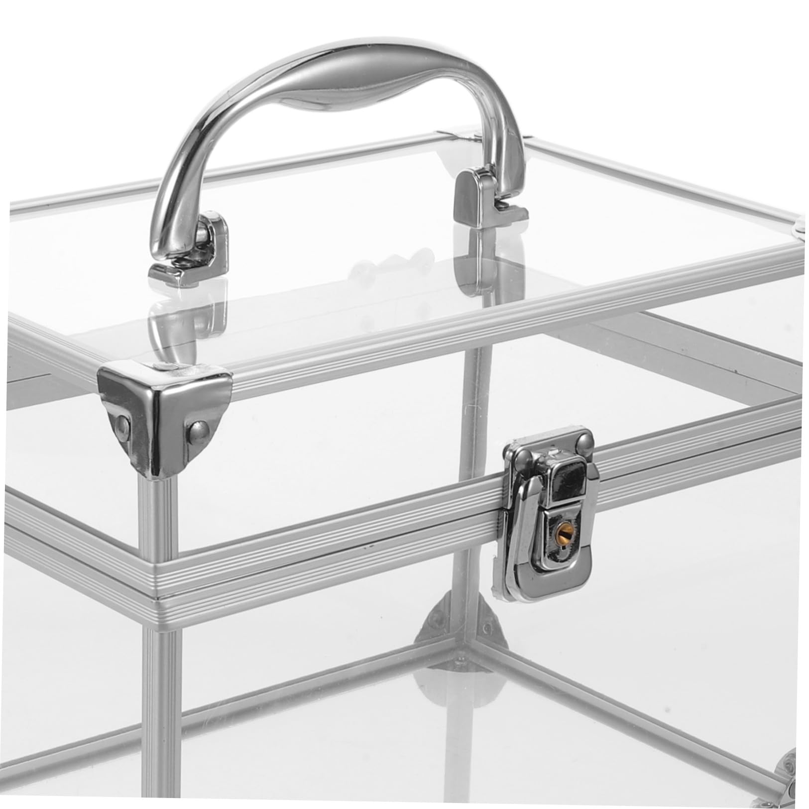 Toyvian Scatola Portadischi in Acrilico Trasparente Manico in Metallo, Organizer Portatile Multifunzione per Vinili e Dvd, per Feste e Studio