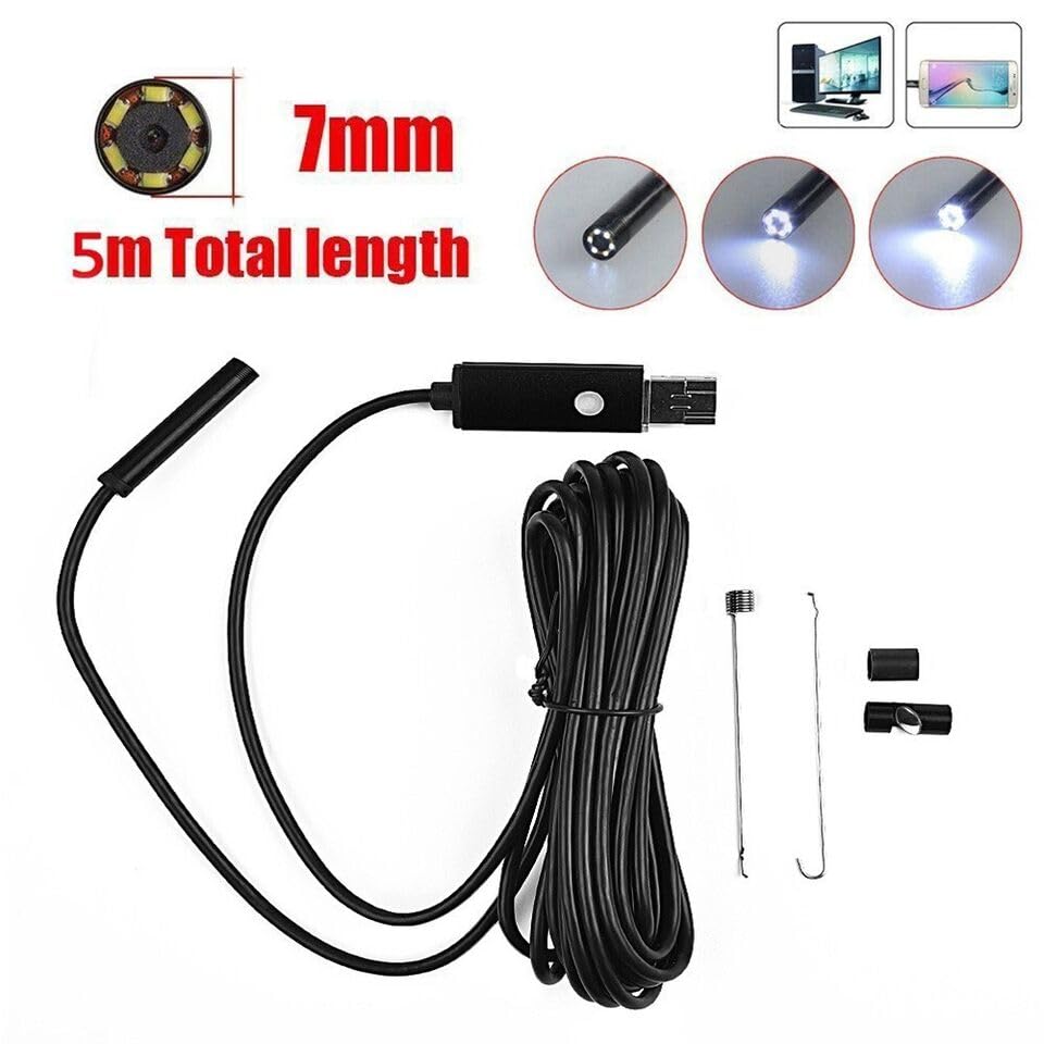 Pipe Inspection Camera Endoscope Video Sewer Drain Cleaner Waterproof Snake-USB