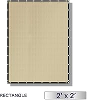 Vista 2 de Windscreen4less 2 x 2 pies, toldo de sol resistente de 480GSM impermeable con borde recto para toldo al aire libre, bloque UV para césped, patio