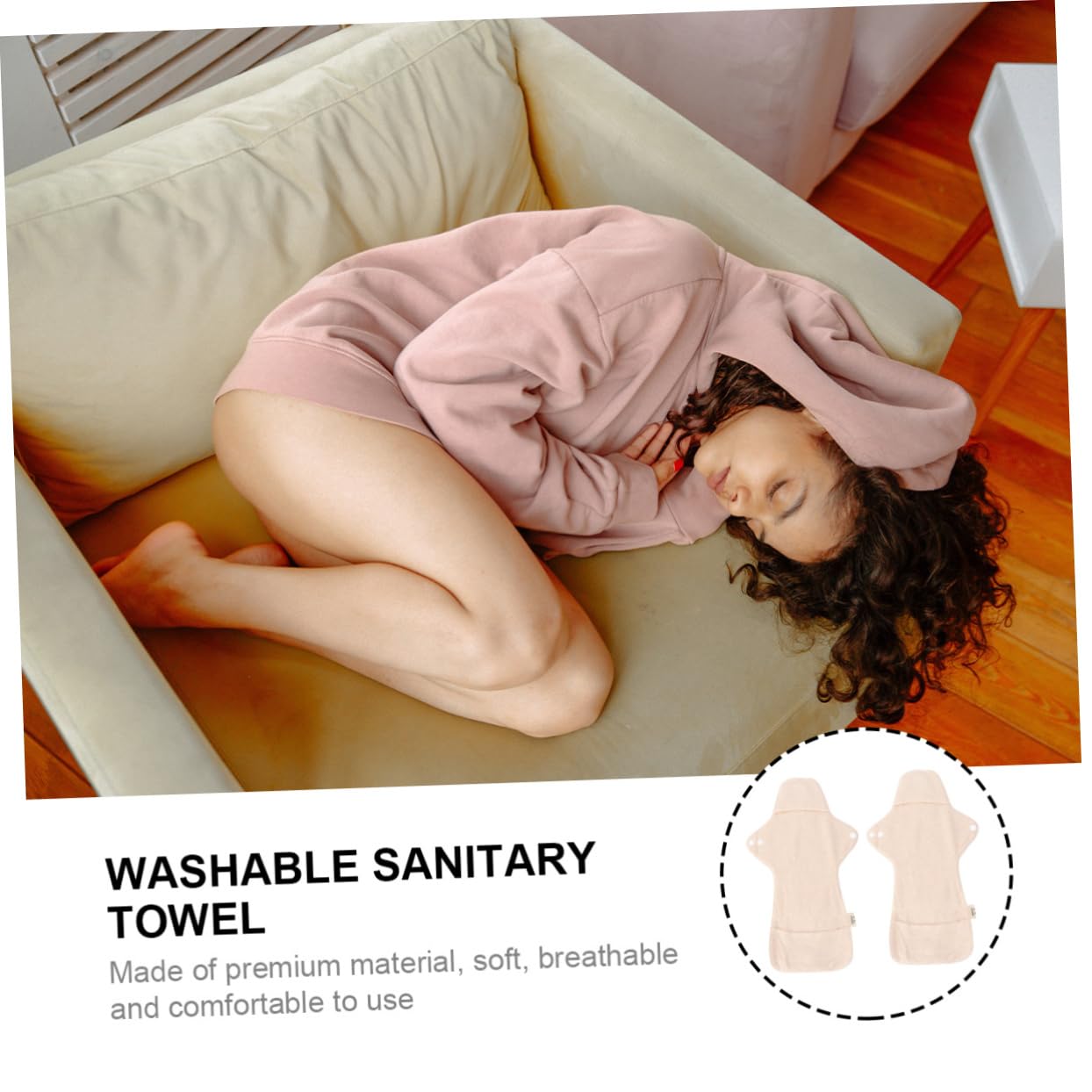 FRCOLOR 3 Juegos De Toallas Sanitarias Reutilizables Para La Menstruación Lavables Reutilizables Suaves Y Cómodas Portátiles Plegables Sin Inserto 2 Unidades X 3
