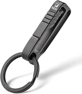 Keychain Clip, Titanium Belt Clip Key Clip with Key Ring, Key Chain Clip Belt Key Holder Black Keychain for men