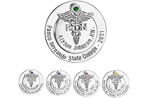 LPN Pin: Personalized Nursing Caduceus Pin with Birthstone