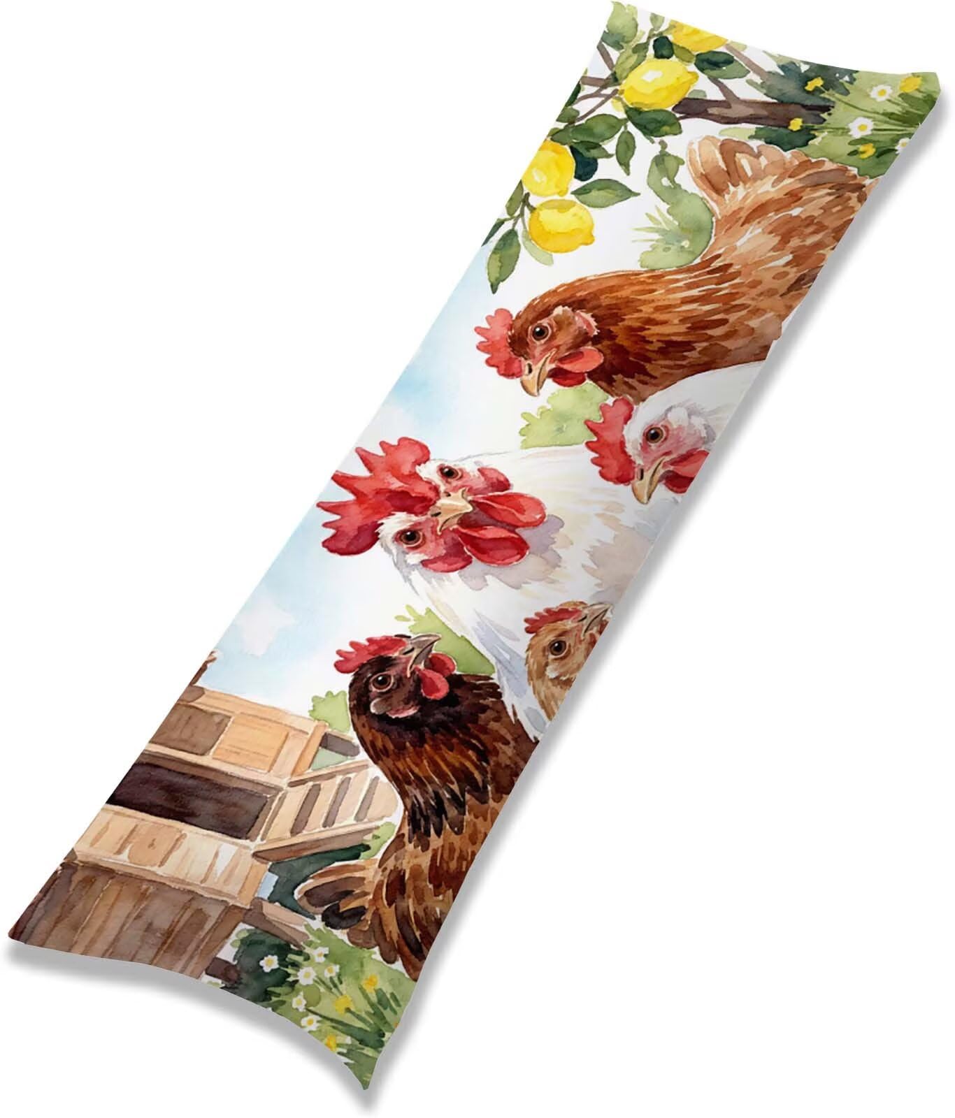 Animali-4 Federe Cuscino Letto 50 x 150 cm, Cuscini per Divano Velluto, | Doppia Faccia Stampa, Gallo Fodera per Cuscino Decorativa, con Cerniera, Cuscino per Dormire Sul Fianco j-104