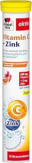 Doppelherz Vitamin C + Zink - für die normale Funktion des Immunsystems und den Zellschutz - vegan - 15 gut auflösende Brausetabletten mit Blutorangen-Granatapfel Geschmack