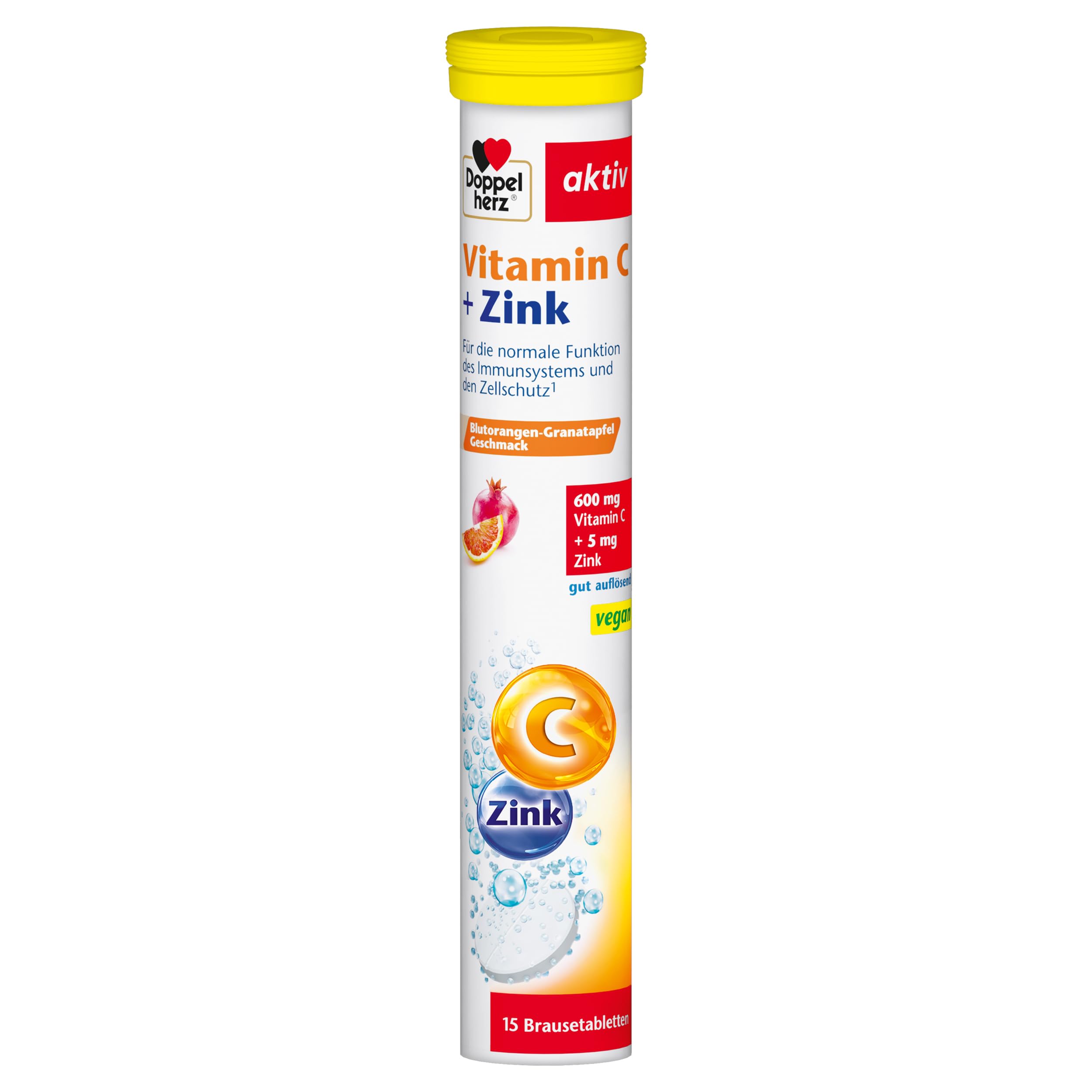 Doppelherz Vitamin C + Zink - mit Blutorangen-Granatapfel Geschmack