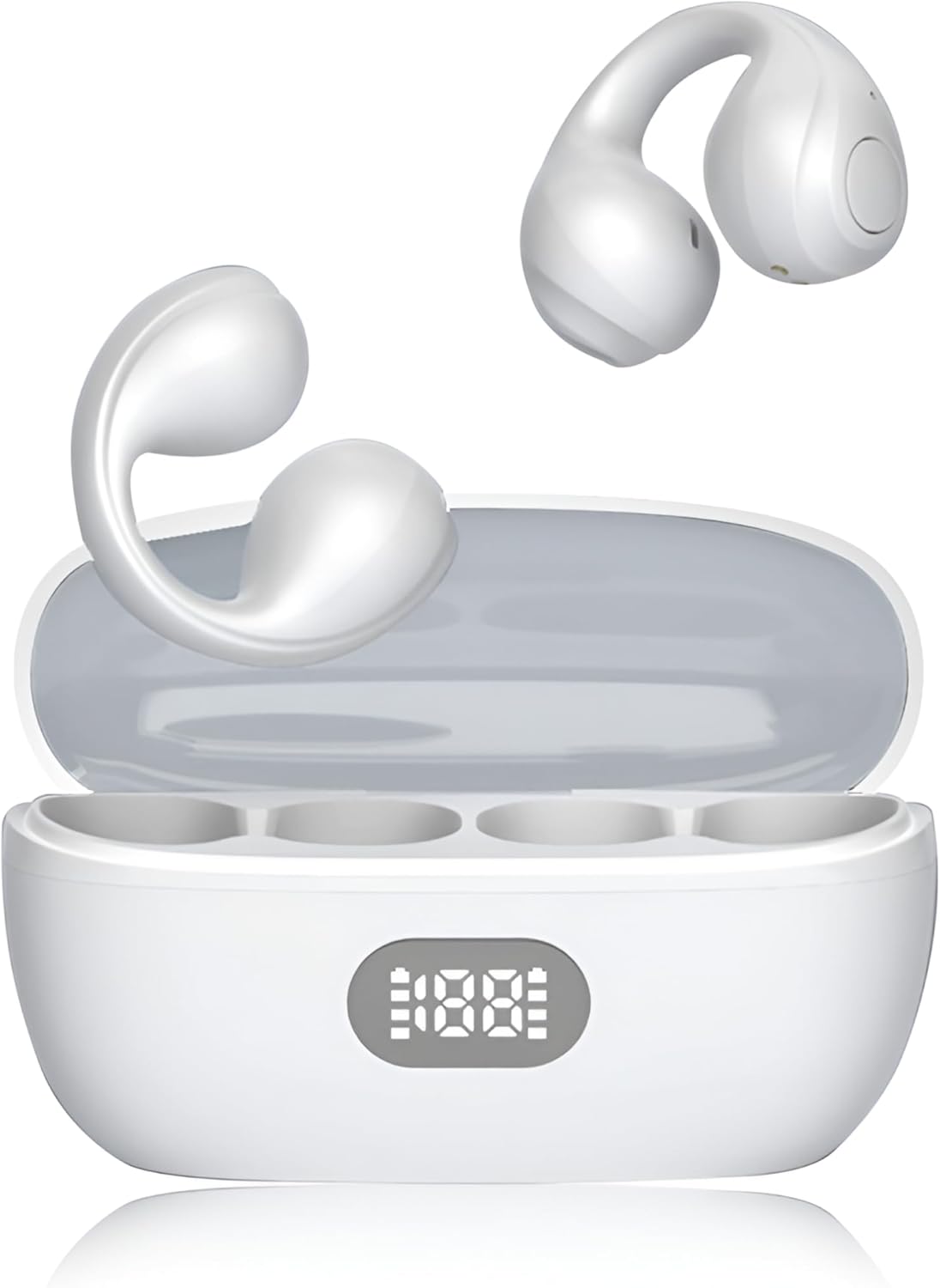 Open-Ear Wireless Earphones Stable Fit, and Immersive Sound, Bluetooth 5.3, 16mm Dynamic Drivers, 48 Hours Sports Earbuds with Ear Hooks Headphones Compatible with iPhone & Android (white) Open-Ear Wireless Earphones Stable Fit, and Immersive Sound, Bluetooth 5.3, 16mm Dynamic Drivers, 48 Hours Sports Earbuds with Ear Hooks Headphones Compatible with iPhone & Android (white)