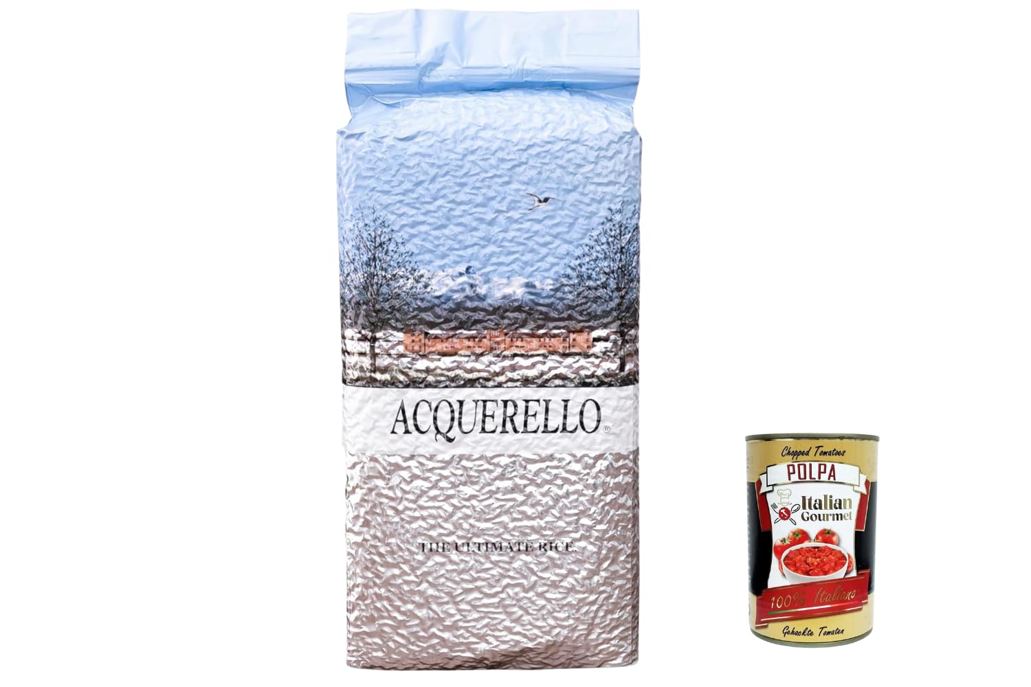 Paquete italiano Gourmet para risotto premium, arroz Acquerello Carnaroli 2,5 kg, madurado y procesado suavemente, cremosidad ideal para cocina gourmet + Polpa italiana gourmet