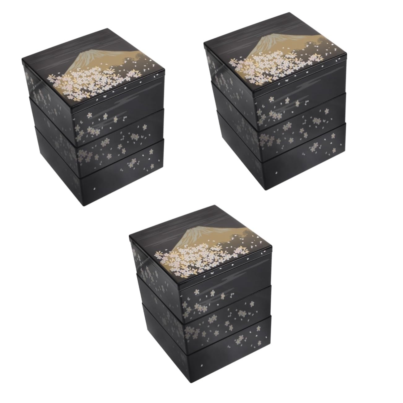 Amosfun 3 Piezas caja de sushi bento japones Japonés caja de merienda cajas de sushi envases de snack para adultos contenedores de almuerzo para adultos lindas el plastico