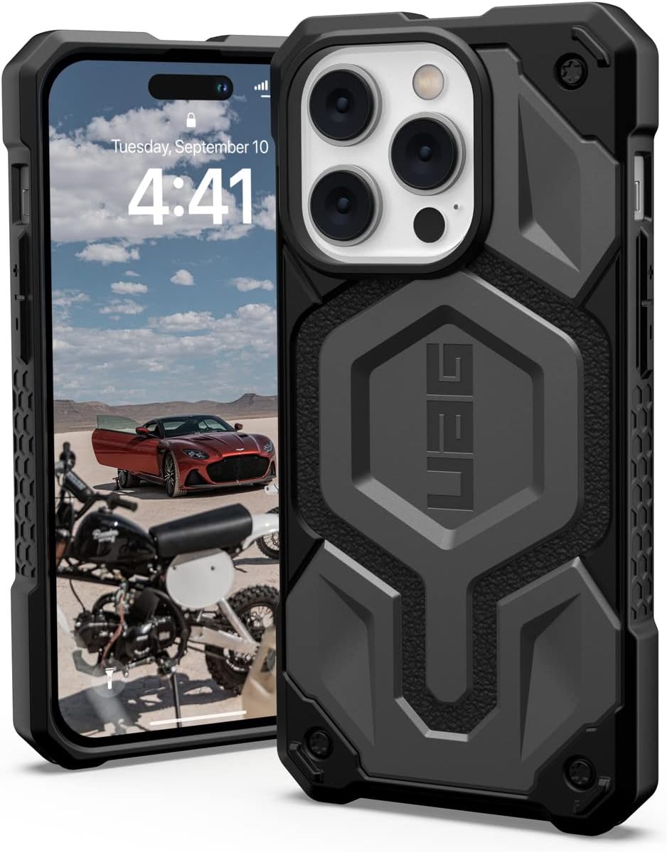 URBAN ARMOR GEAR UAG-IPH22MB-PMS-SV Shockproof Case for iPhone 14 Pro (6.1) 2022, MagSafe Compatible, Silver