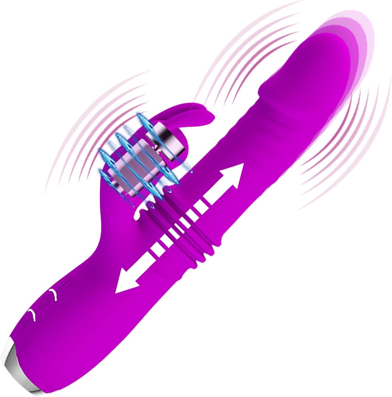 PRETTY LOVE Silicone Vibrator & Thrusting Toy