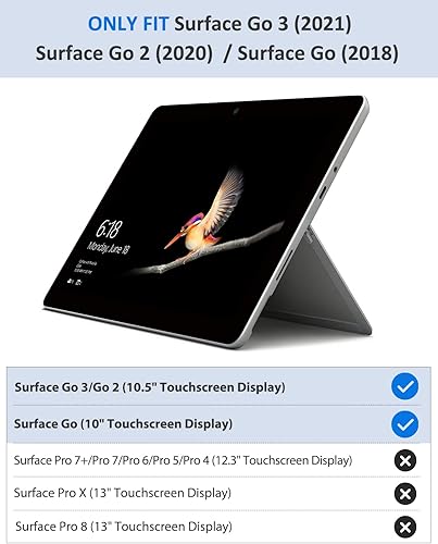 Miniatura 2 de MoKo Adhesivo para Microsoft Surface Go 3 10.5" 2021  Go 2 2020  Go 10" 2018, PU Tablet Funda protectora trasera para Surface Go 3  Go 2 2020  Go