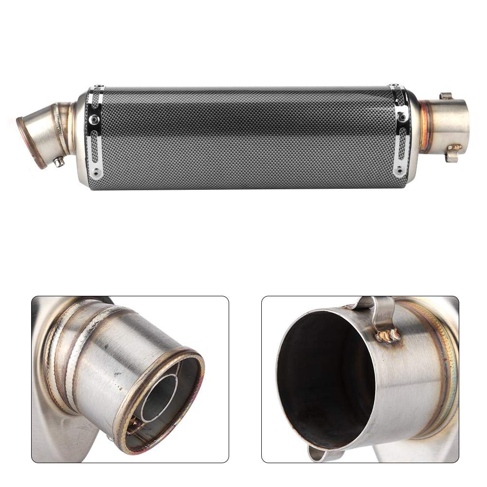 Akozon Tubo de Escape de la Motocicleta, U51mm/2in Universal Moto Scooter Tubo de Escape Accesorios de reemplazo de Textura de Fibra de Carbono Aptos para R3 R6 R15
