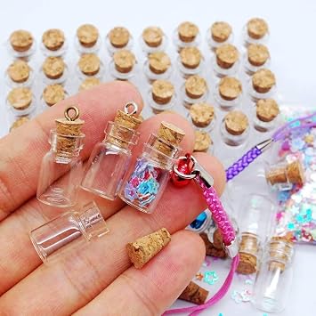 60 Pcs 0.5ml Mini Small Bottles Vials Clear Glass Bottles Tiny Jars with Cork Stoppers Bottle Miniature Glass Bottle Gift DIY Decoration Empty Little Bottle Eye Screw for Arts Crafts Party Favor