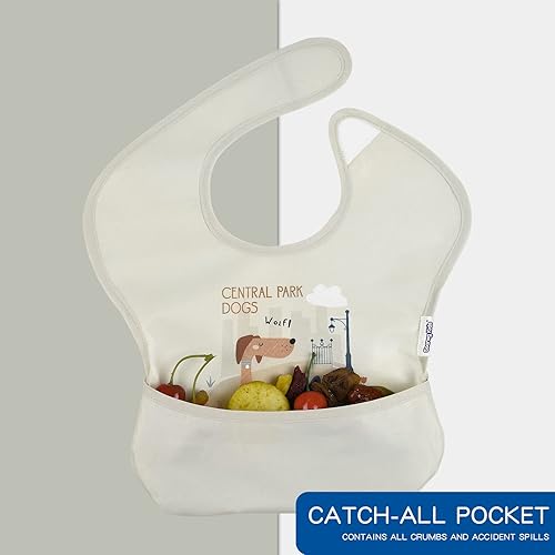 Vista 3 de Soarwg Kids Baby Bibs, 5 Pack Waterproof Bibs for Unisex Boys Girls, Essential Must Have for Babies Eating, Feeding Cartoon