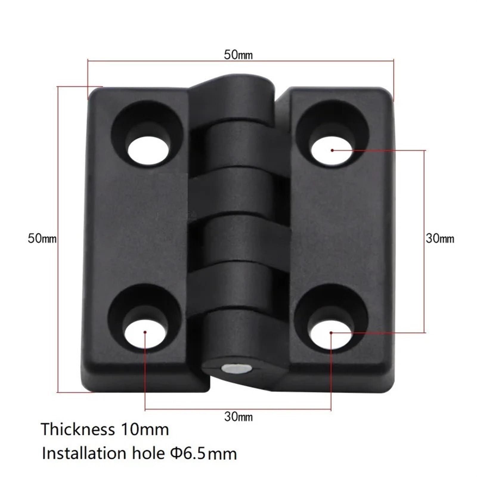 Cerniere per mobili sovrapposte Cerniere per porte 10pz Nylon Piccola Cerniera Nera Mini Plastica Porta Cuscinetto Scatola Di Distribuzione Armadio Industriale Smorzante Regolabile(50x50)