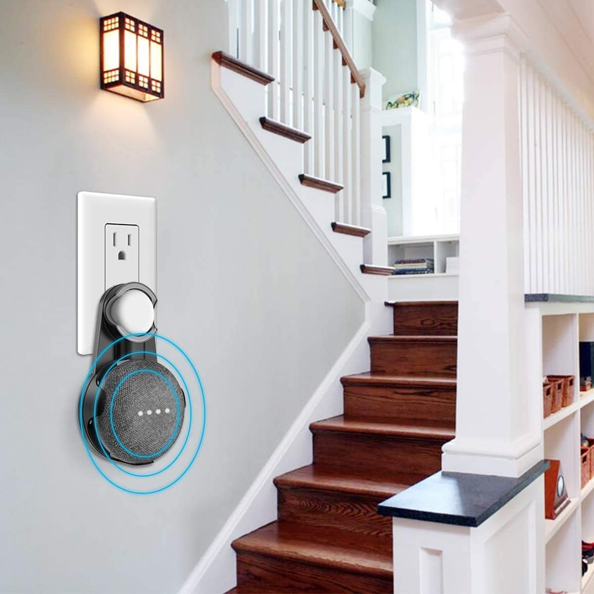 SPORTLINK Wall Mount for Google Nest Mini (2nd Gen), Outlet Hanger Compatible with Google Home Mini (1st Generation), Compact Holder Case Plug Hides The Original Long Cord (Grey)
