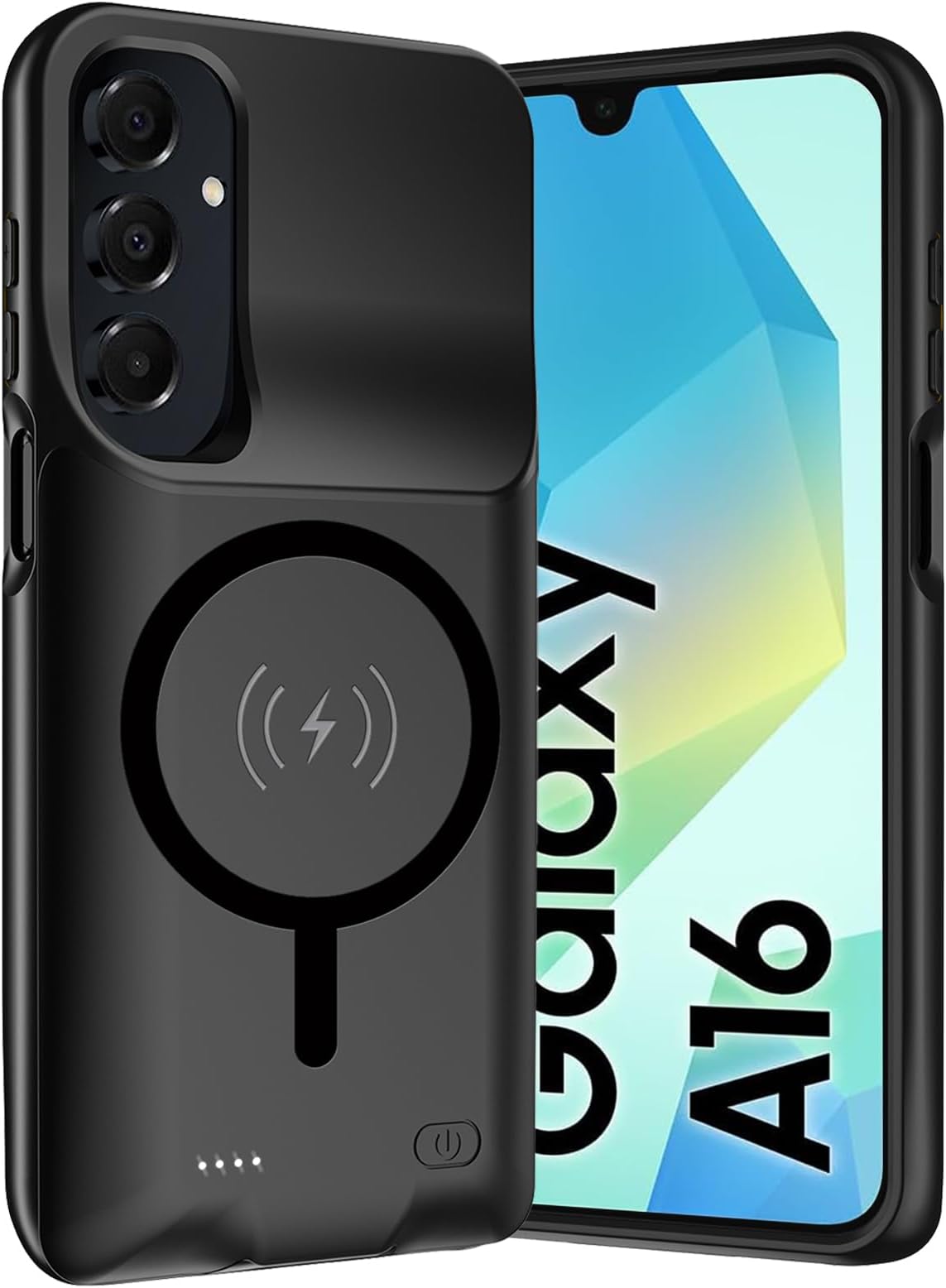 Battery Case for Galaxy A16/ A17, 10000mAh Rechargeable Portable Charging Case with Wireless Charging Compatible for Galaxy A16/ A17 (6.7 inch) with Carplay Extended Battery Pack Charger Case (Black)