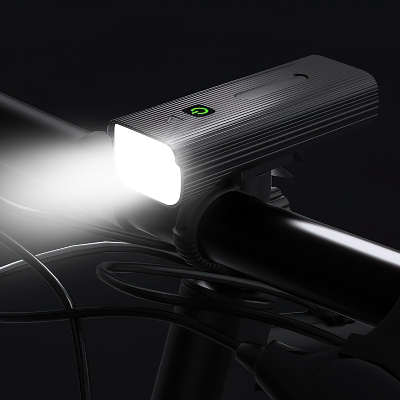 Luce Anteriore Bici Ricaricabile LED 10000mah con Luce Posteriore, Resistente in Lega di Alluminio e ABS, Portatile e Leggera per Ciclismo Outdoor