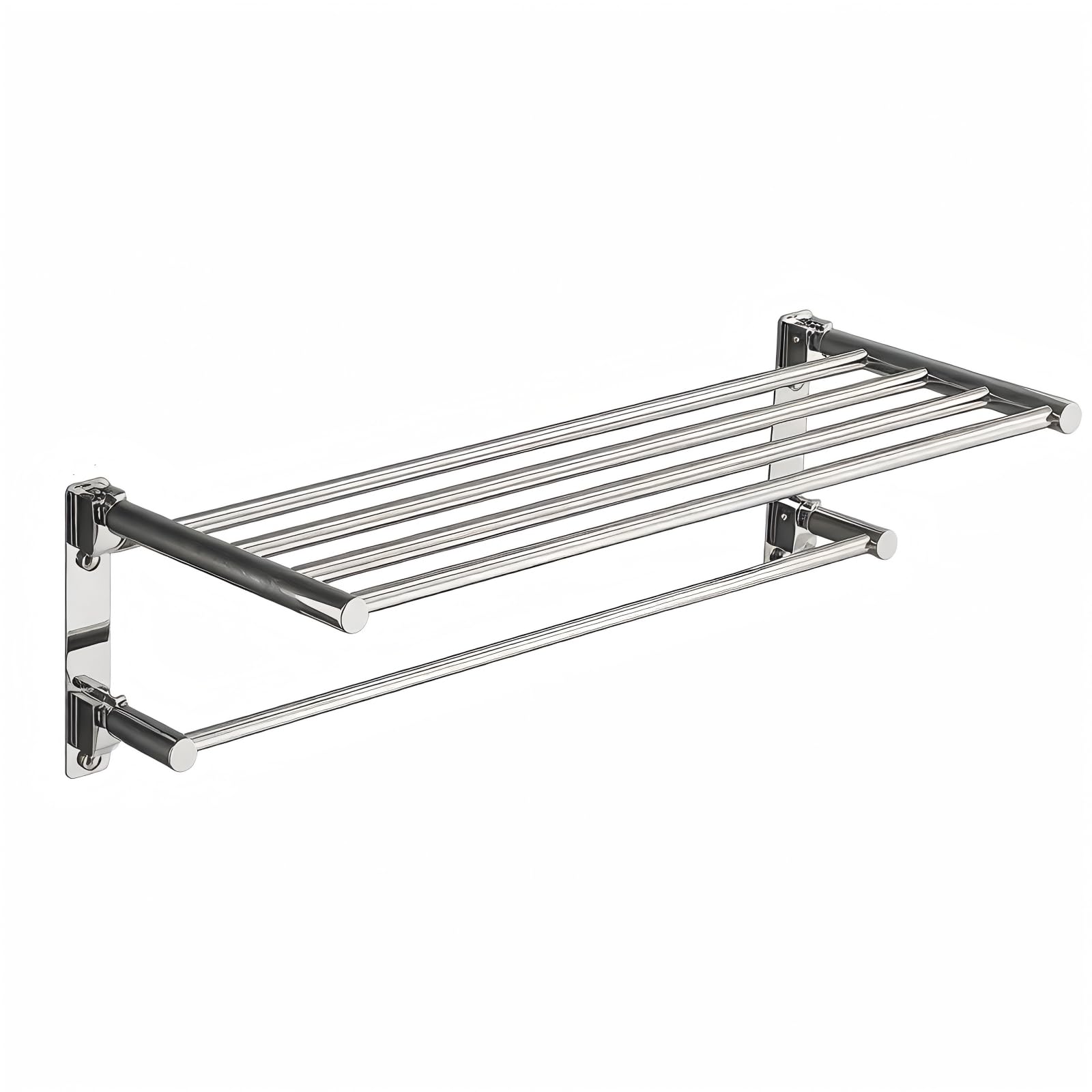Porte-serviettes mural pliable 50 cm en acier inoxydable 304 pour salle de bain
