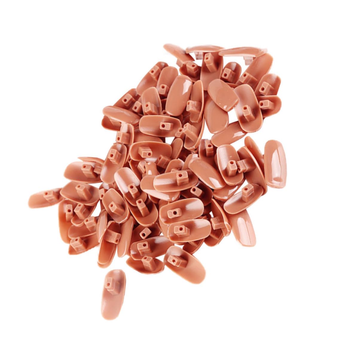 200pcs Coffee Abs Practice Nail Tips for Manicure Training and Art | Flexible Finger Model, DIY Use, Practical Tool for Beginners and Artists