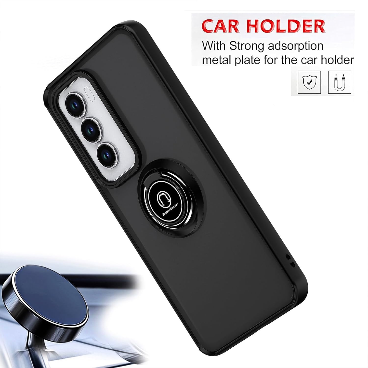 Fascination phone case compitable with oppo reno 12 5G matte pc+tbu luxury Protective Case with 360° Ring, Shockproof Cover Case, for oppo reno 12 5G | 5G 2026 - view 2