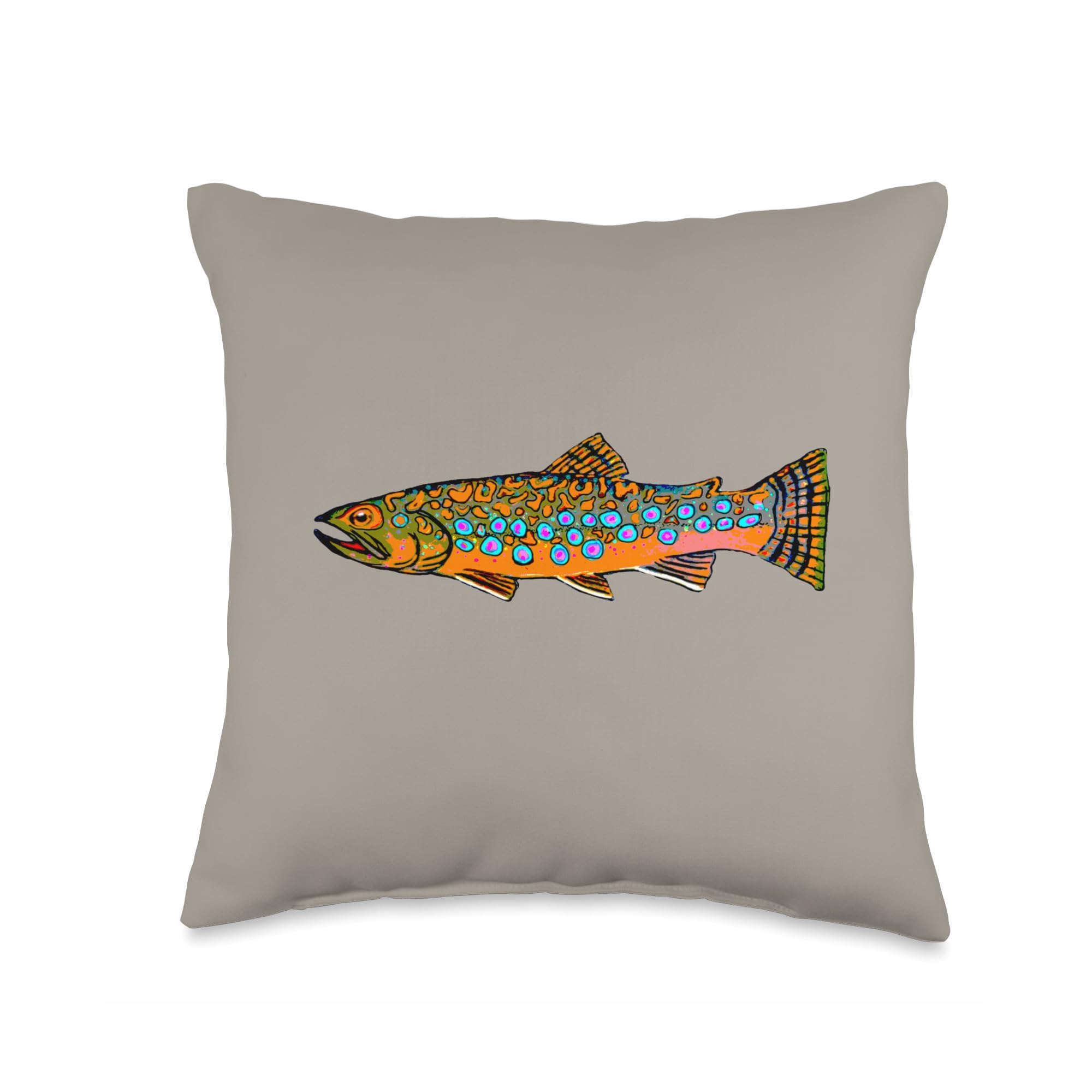 Brook Trout Fishing Shirts & Gear by Black Fly Throw Pillow