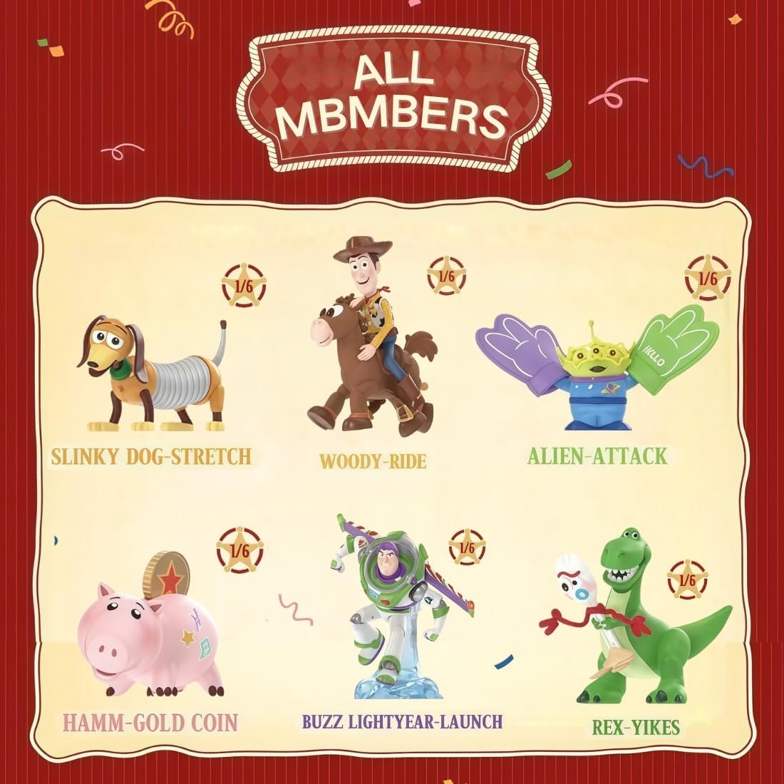 MINISO Disney Toy Story Happy Moments Blind Box Figures, Premium Collectible Figurines, Multicolor, Cartoon Theme, Desk Decor(1PC Random) Birthday Gift