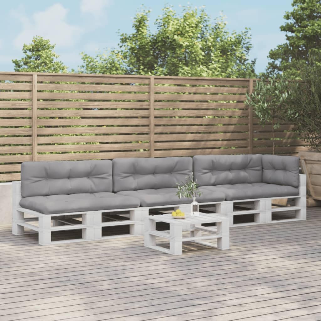 Coussins de palette pour terrasse et balcon lot de 7 pièces grand confort gris